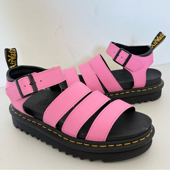 Dr. Martens Shoes - NEW DR MARTENS Pink Leather Blaire Sandals Size EU 39 US 8